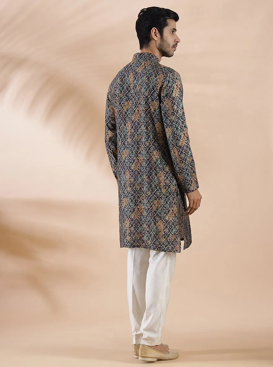 Blue Printed Kurta | The Kurta Company
