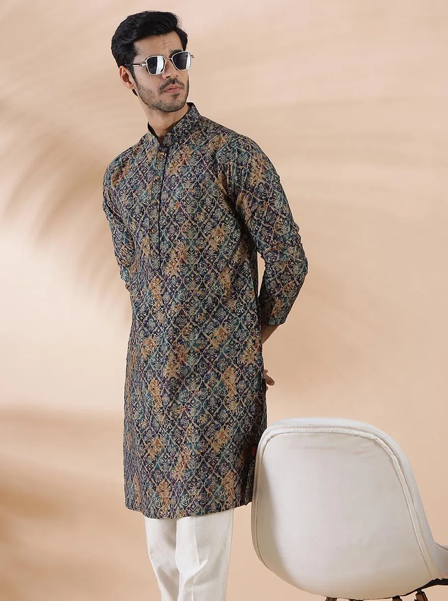 Blue Printed Kurta | The Kurta Company