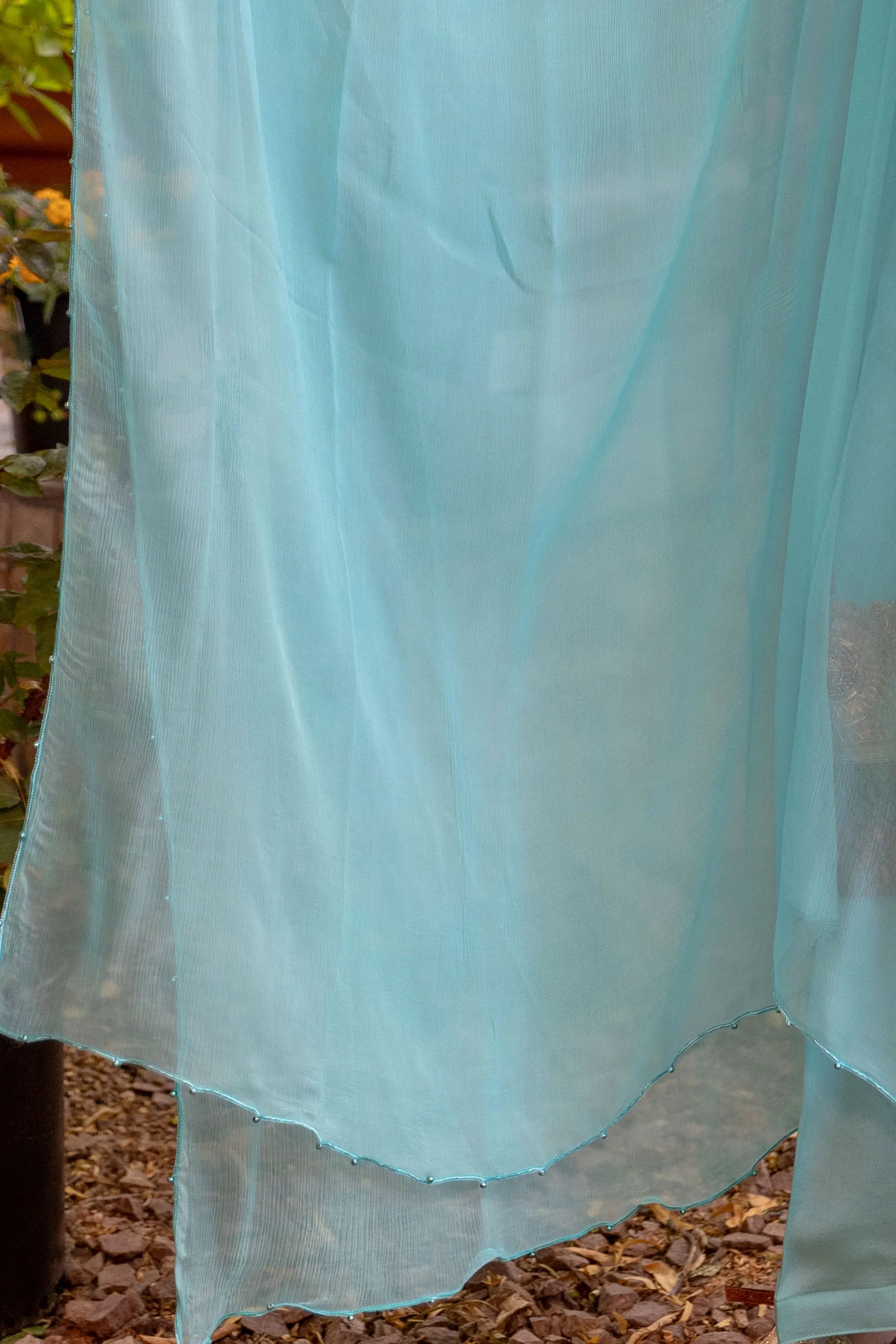 Blue-Turquoise Gota Embroidery Salwar Kameez