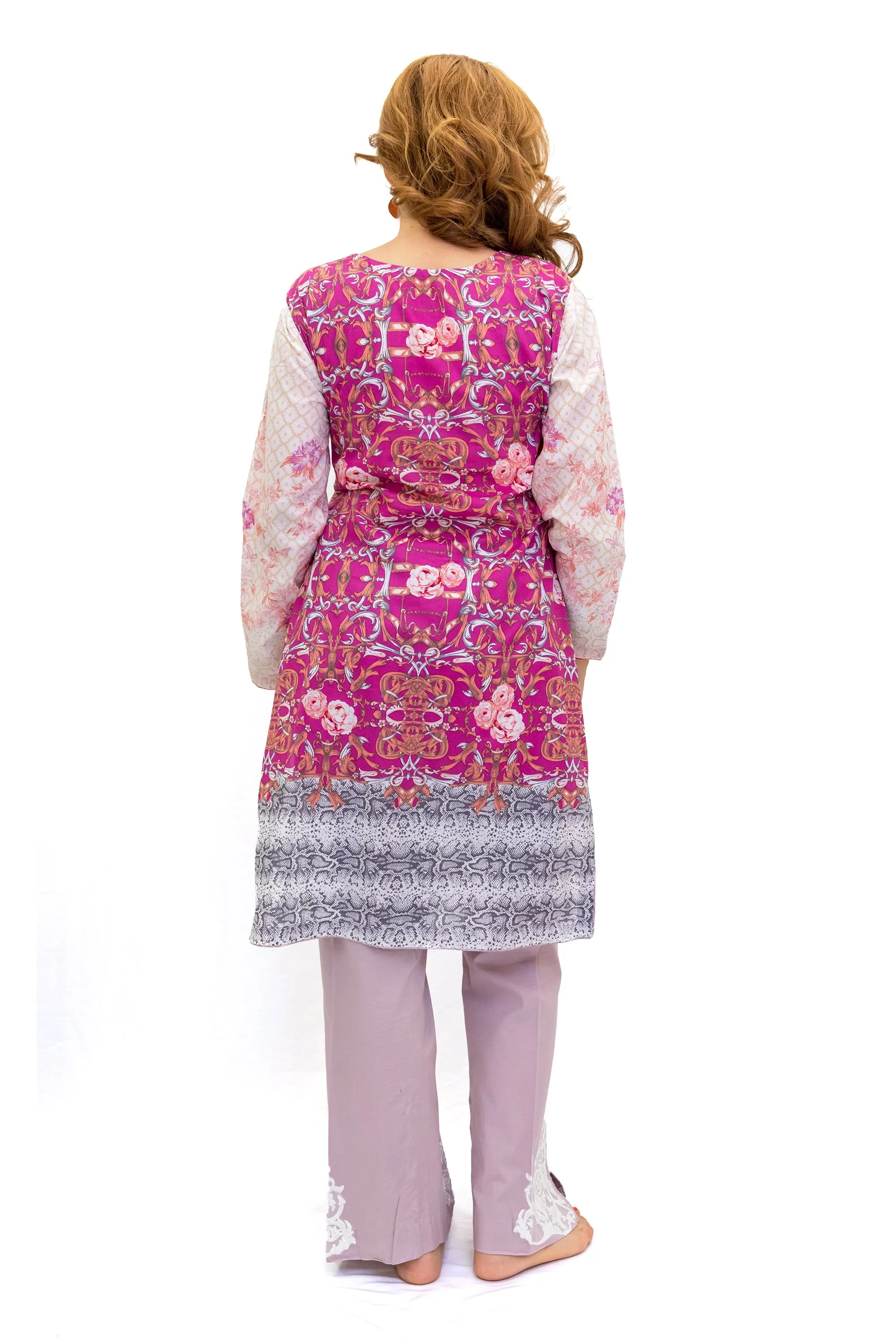 Blush Cotton Floral Salwar Kameez - Sobia Nazir Suit