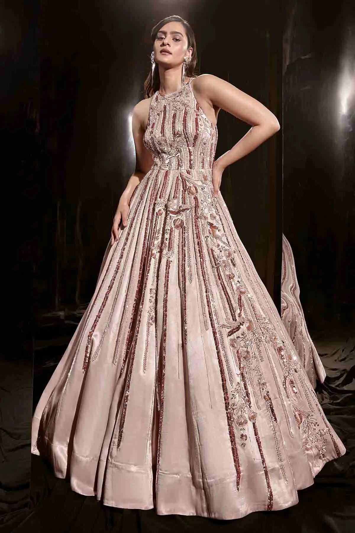 Blush Pink Embroidered Gown
