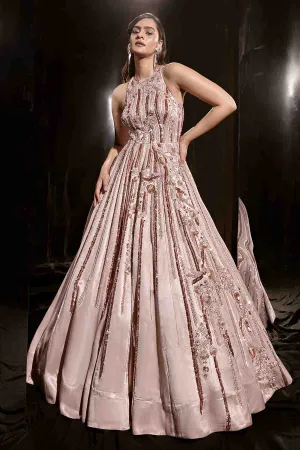 Blush Pink Embroidered Gown