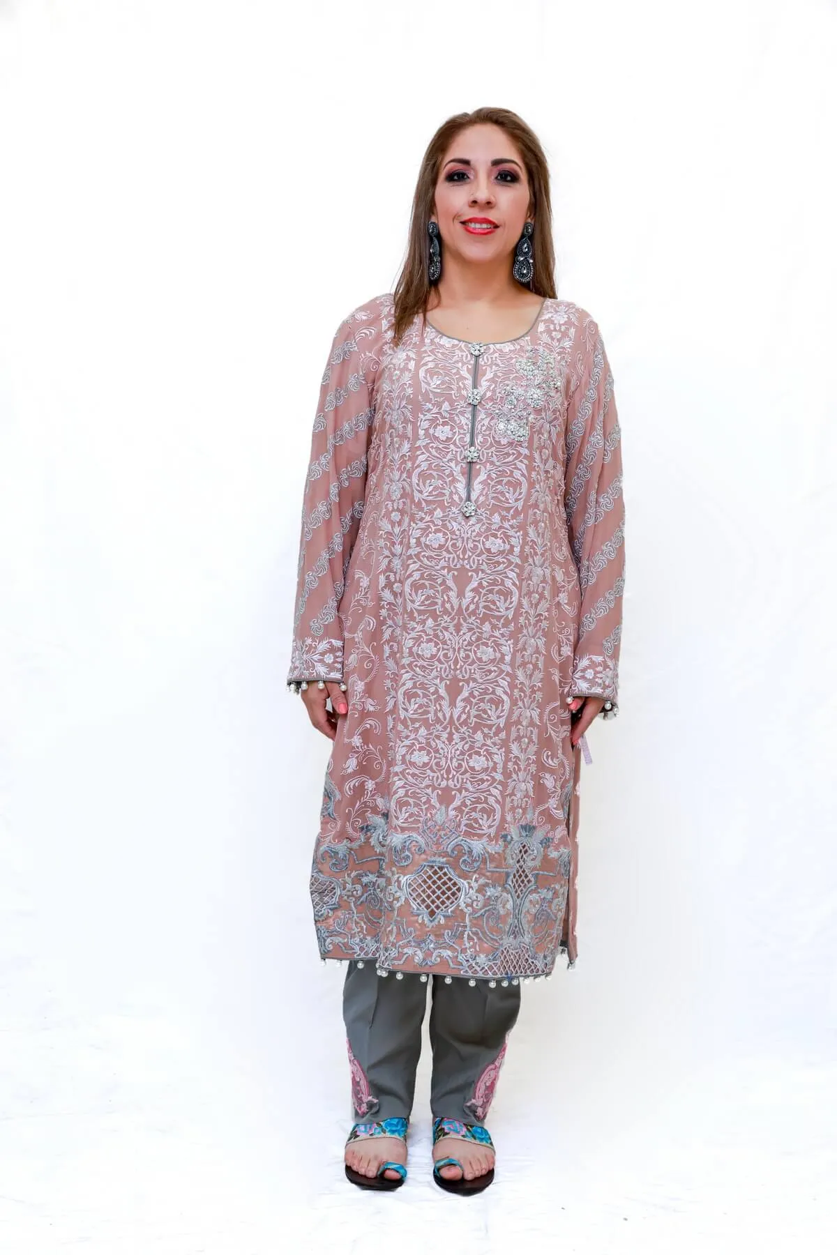 Blush Pink Embroidered Salwar Kameez - Suit