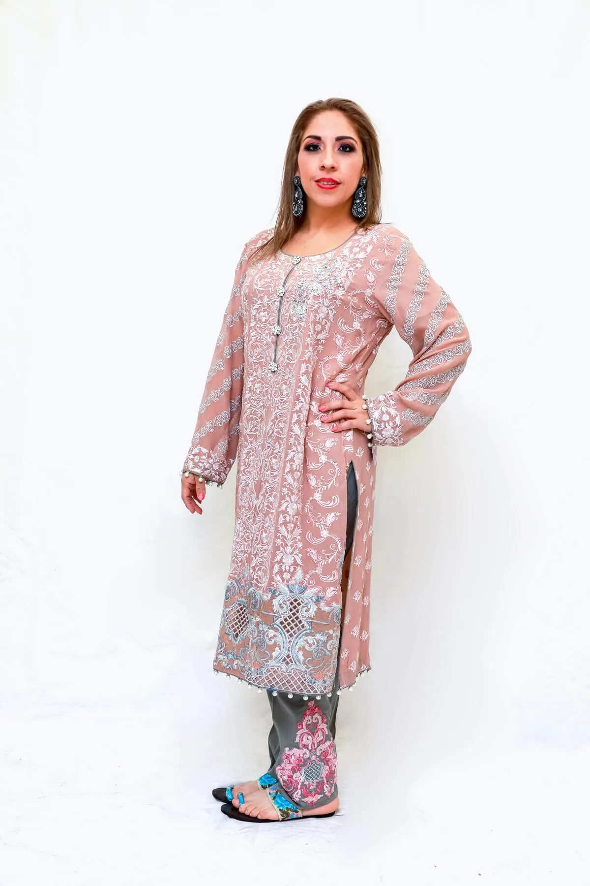 Blush Pink Embroidered Salwar Kameez - Suit