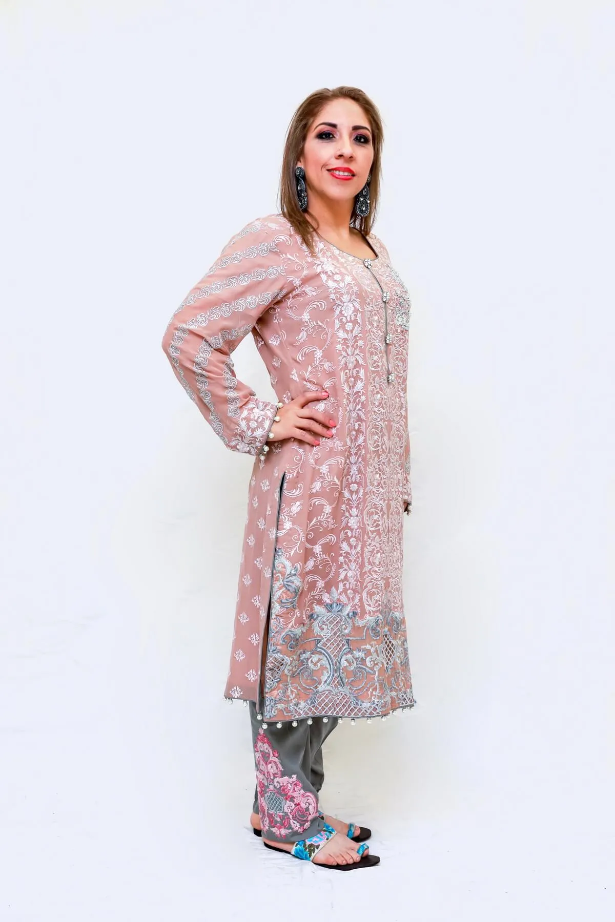 Blush Pink Embroidered Salwar Kameez - Suit