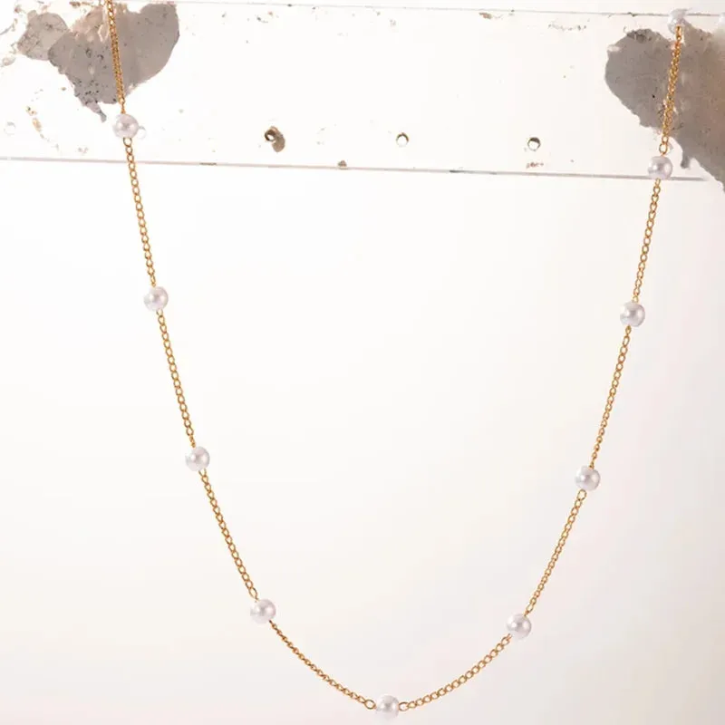 Bohemian Butterfly Three-Layer Pearl Pendant Necklace
