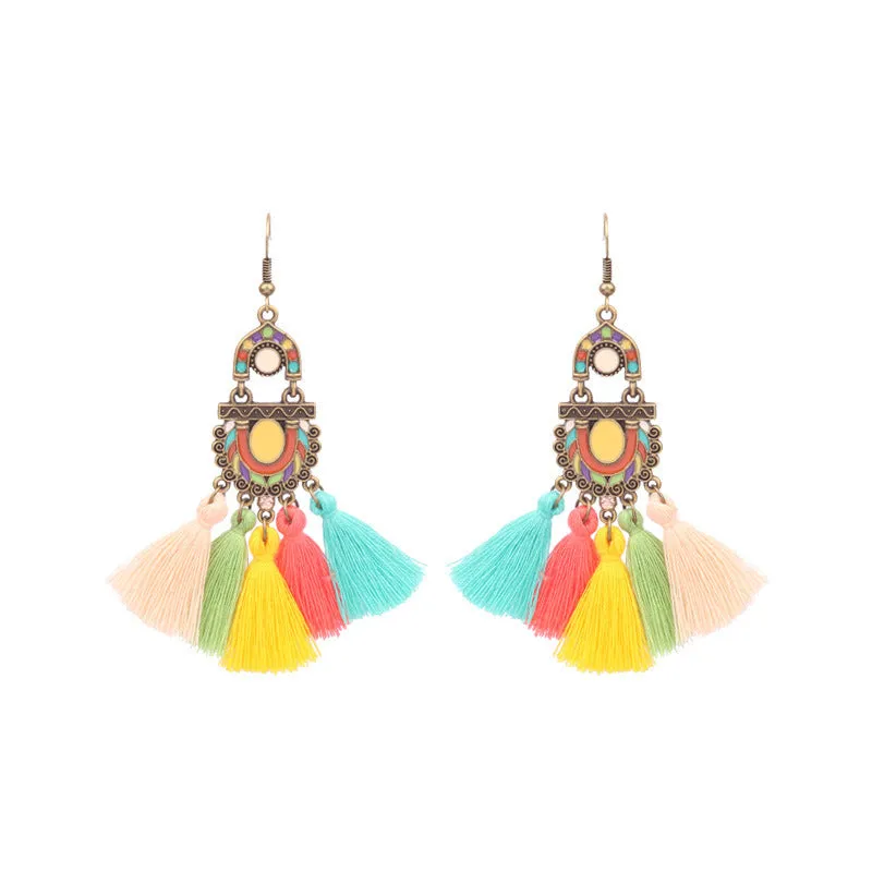Bohemian Drip Tassel Earrings
