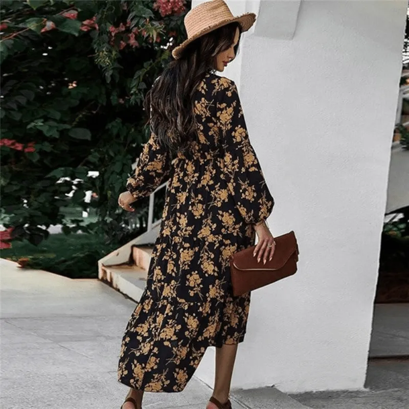 Bohemian Floral Print Dress