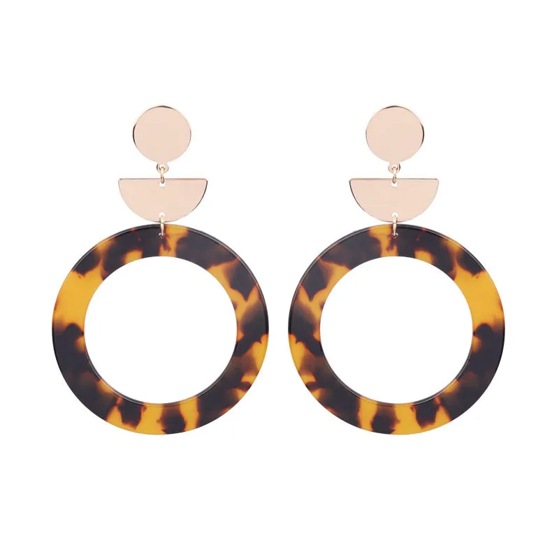Bohemian geometric metal tassel earrings