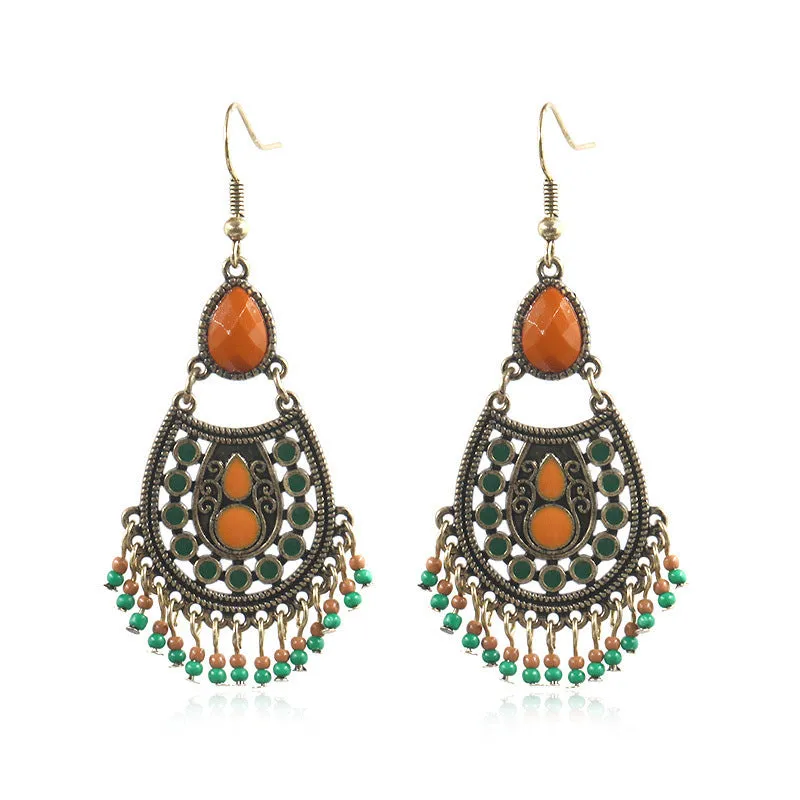 Bohemian Mizhu Tassel Vintage Earrings
