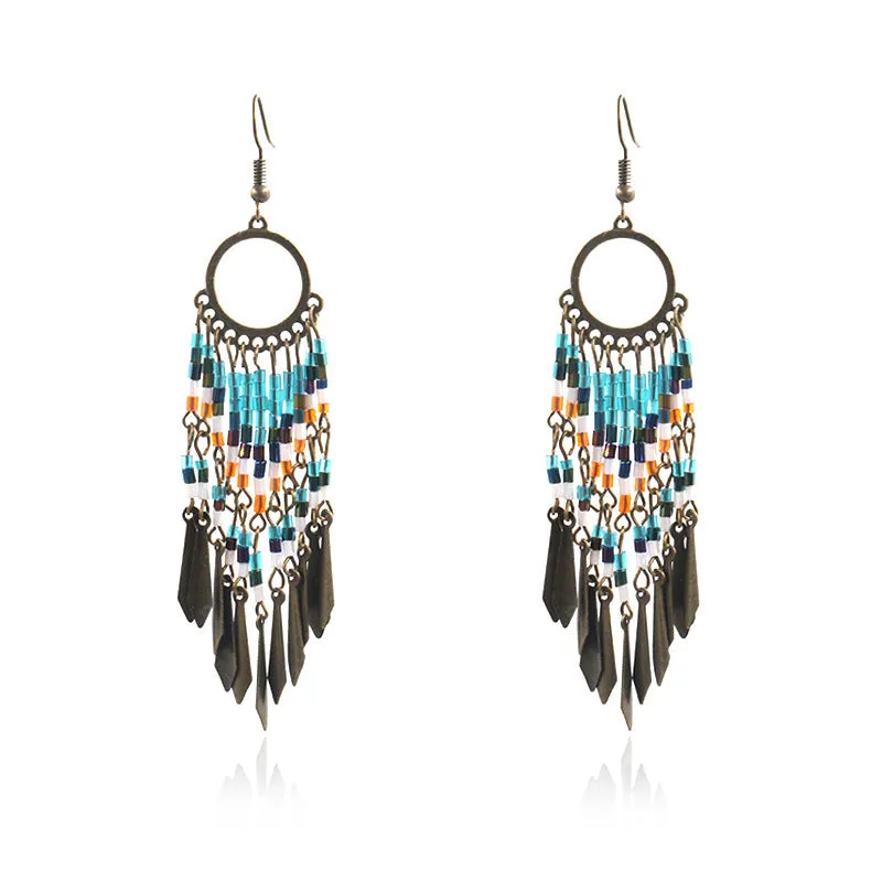 Bohemian Mizhu Tassel Vintage Earrings