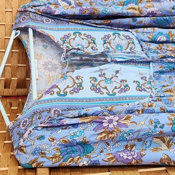 Bohemian purple, Blue, floral Fall, Spring Paisley  Longsleeve Dress