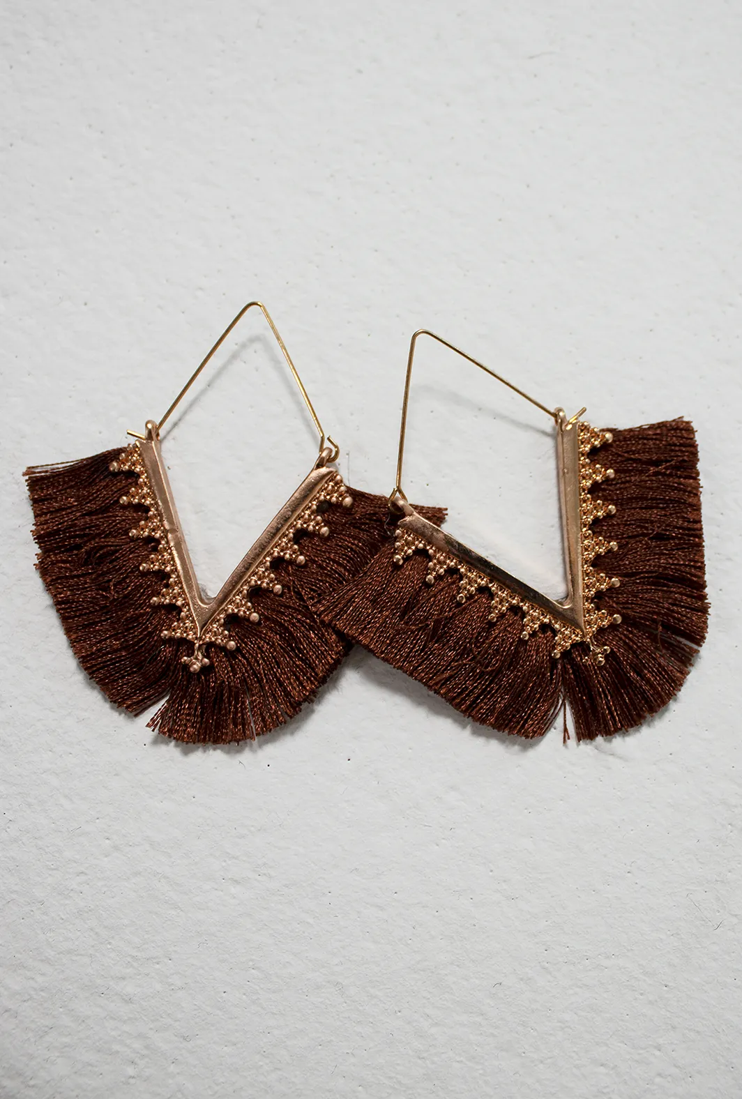 Bohemian Tassel Earrings - Chocolate