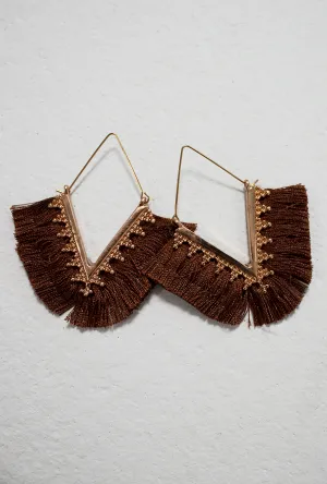 Bohemian Tassel Earrings - Chocolate