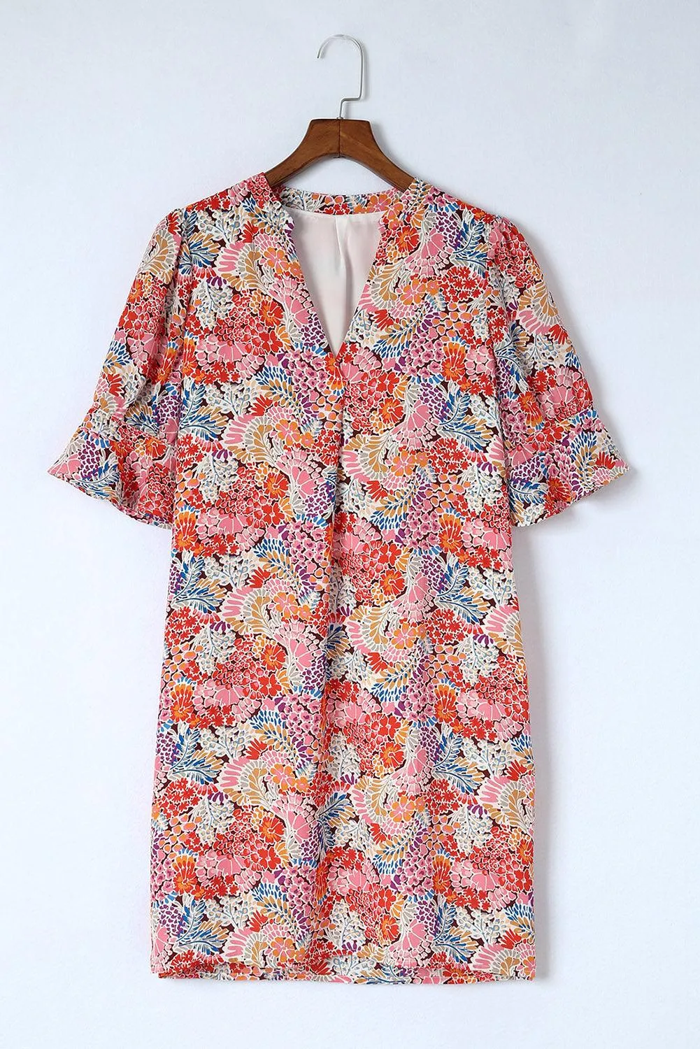 Boho Floral Flutter Sleeve Mini Dress