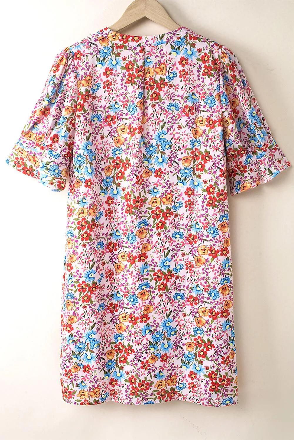 Boho Floral Flutter Sleeve Mini Dress