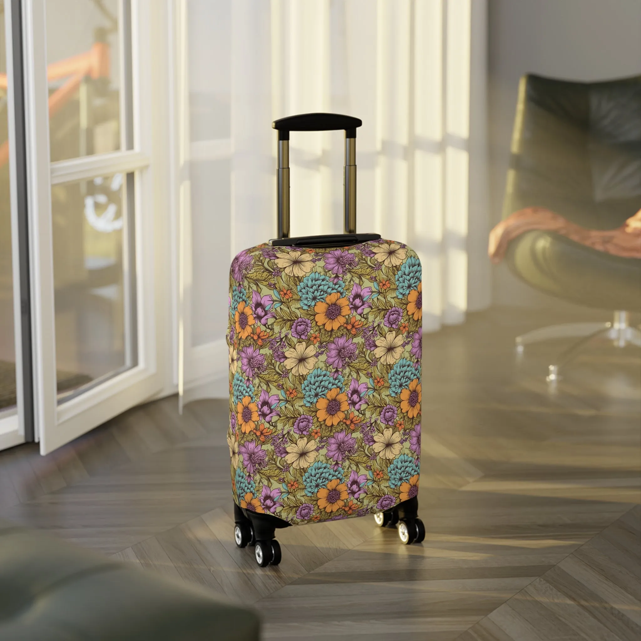 Boho Floral Luggage Cover - Trendy Travel Floral Suitcases Cover