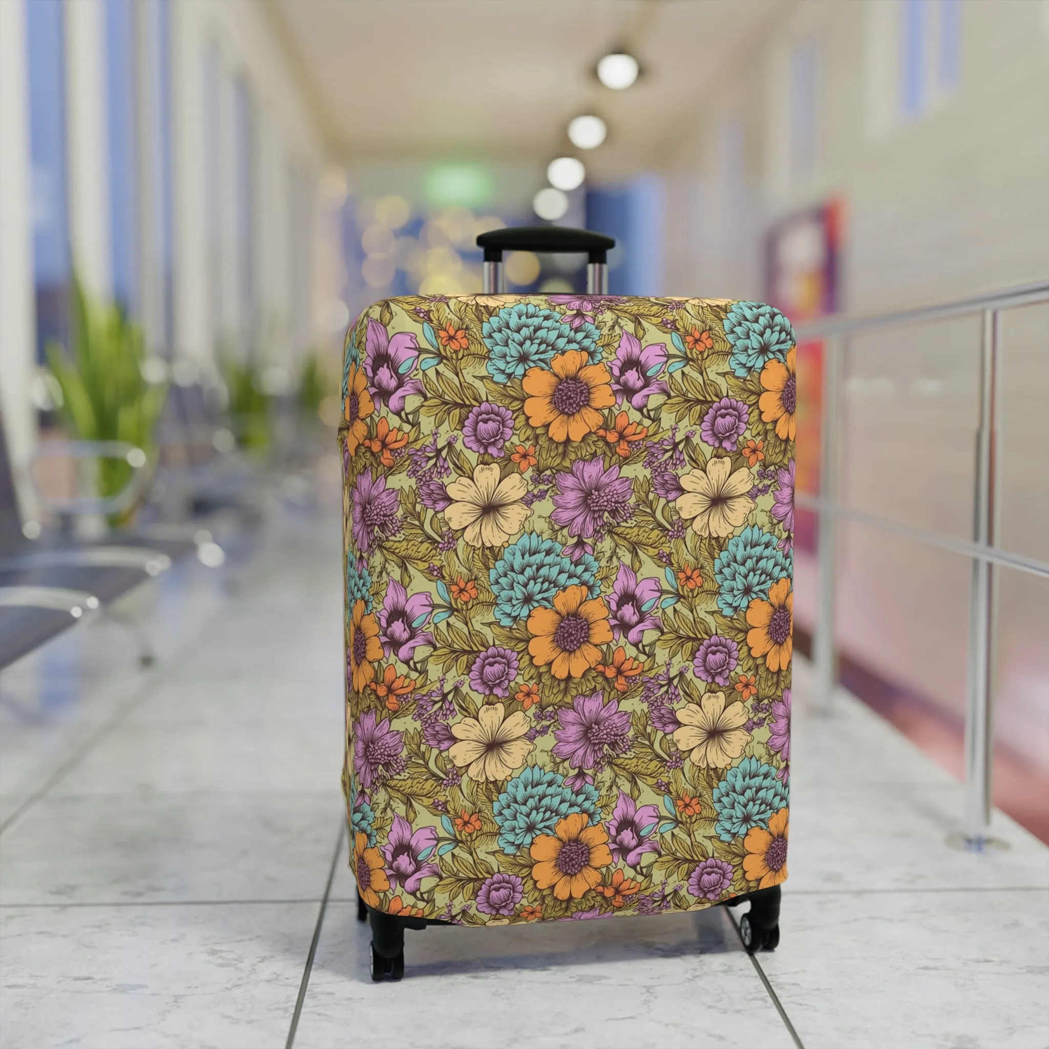 Boho Floral Luggage Cover - Trendy Travel Floral Suitcases Cover