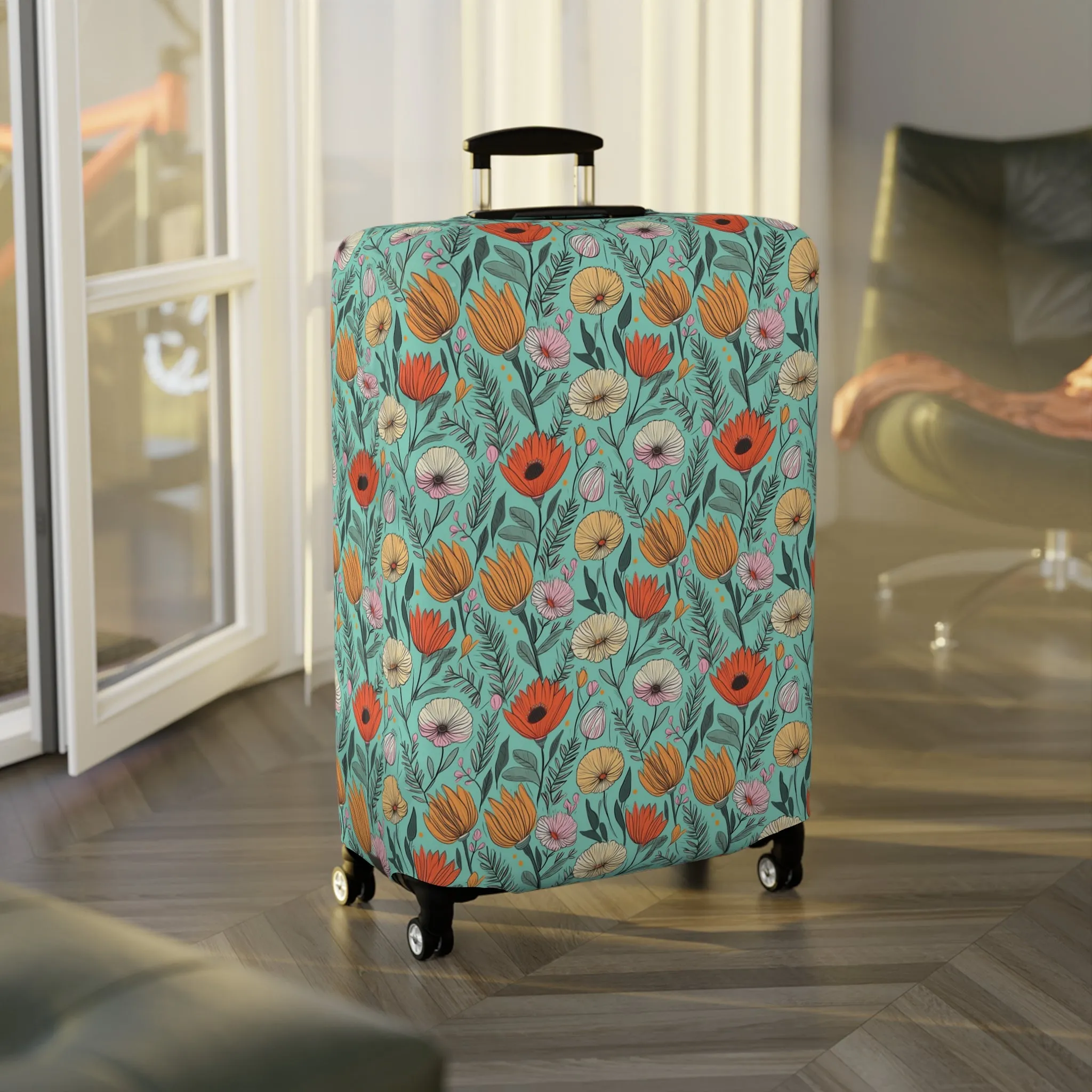 Boho Floral Luggage Cover - Trendy Travel Floral Suitcases Cover
