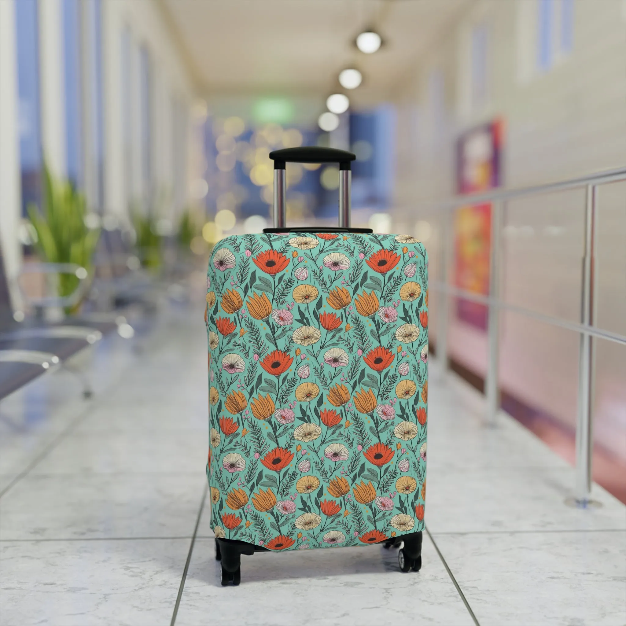 Boho Floral Luggage Cover - Trendy Travel Floral Suitcases Cover