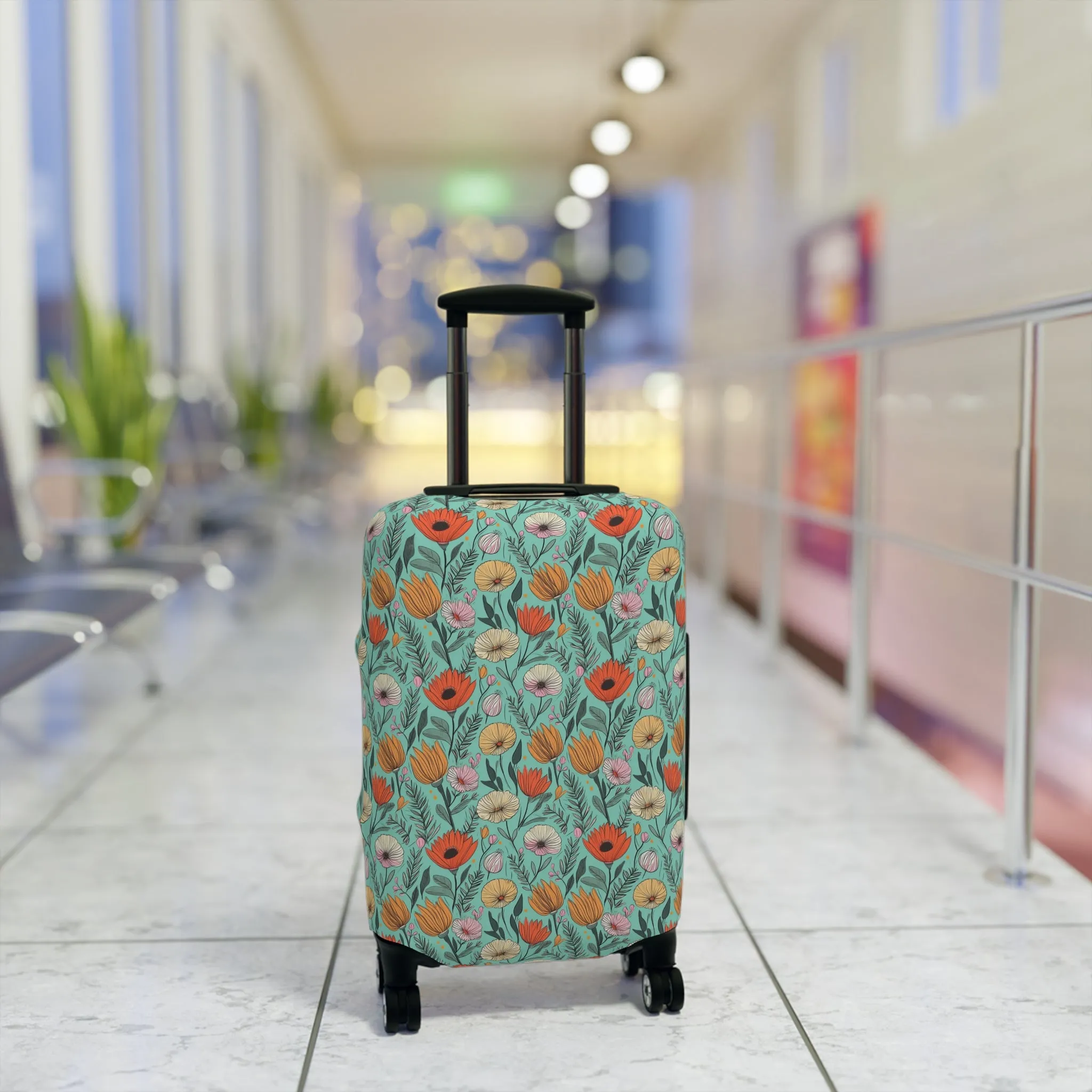 Boho Floral Luggage Cover - Trendy Travel Floral Suitcases Cover