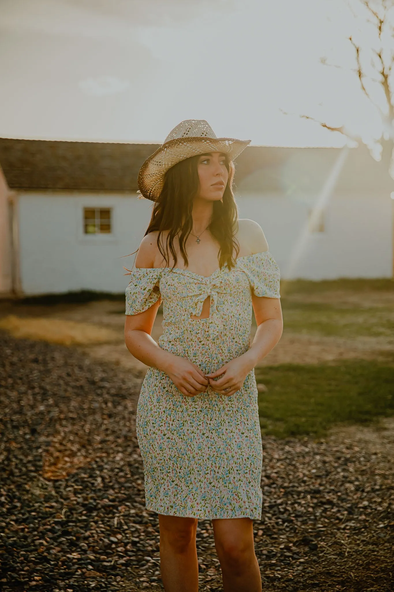 Boho Floral Print Midi Dress
