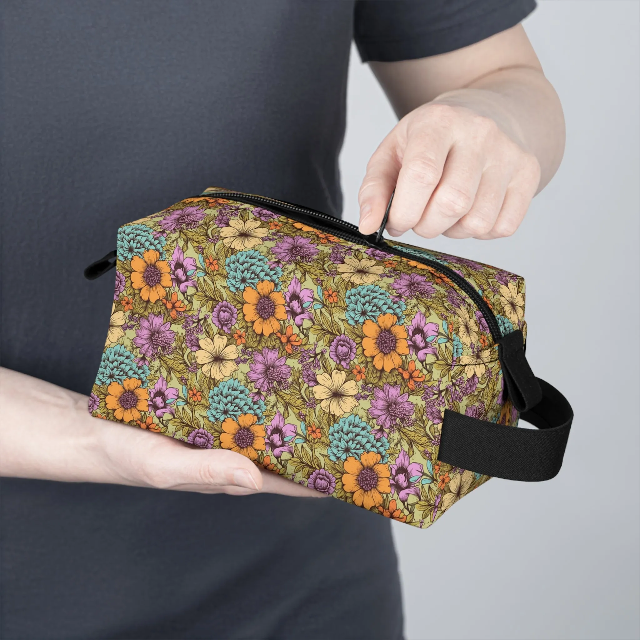 Boho Floral Toiletry Bag | Chic & Water-Resistant Organizer | Perfect for Camping, Travel, College