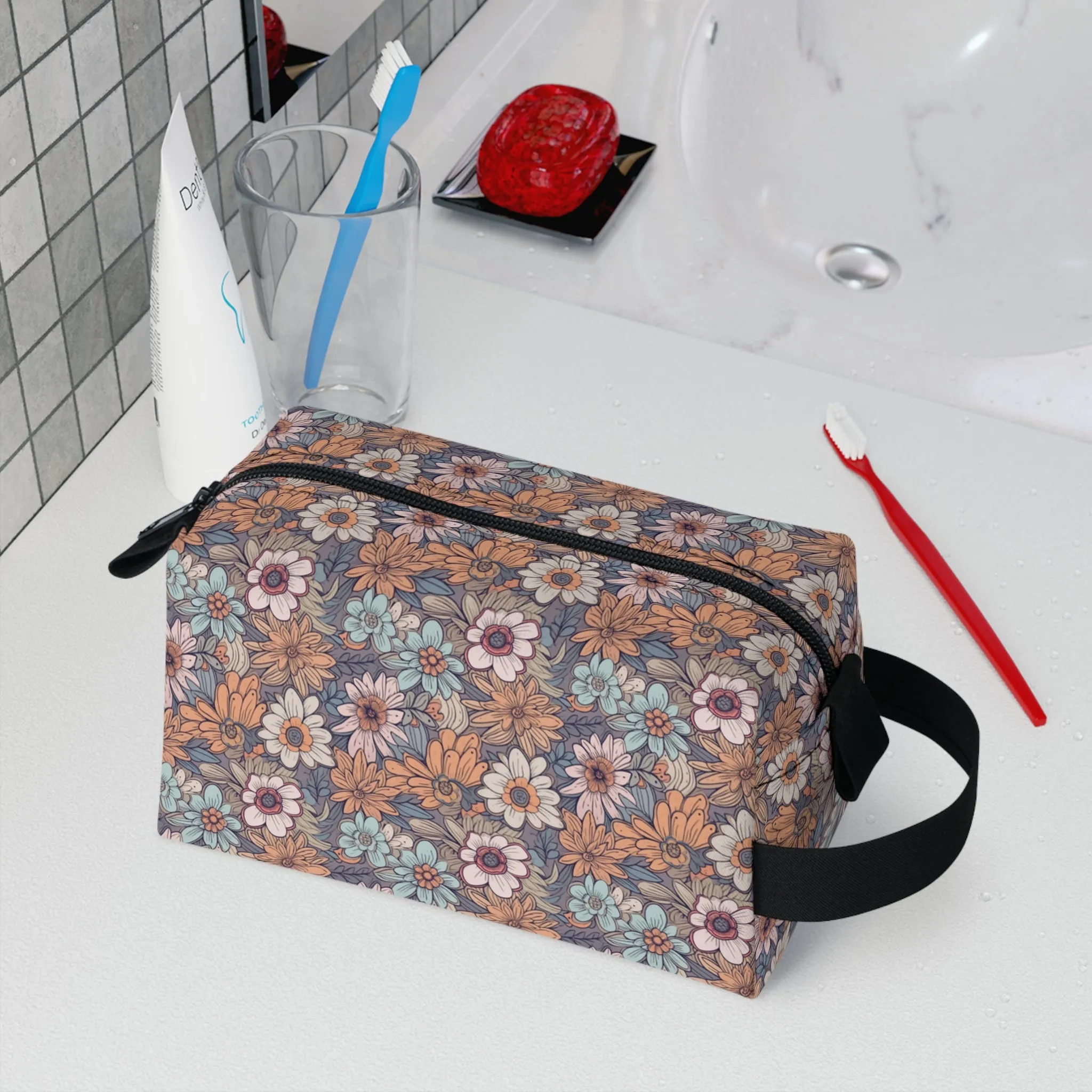 Boho Floral Toiletry Bag | Chic & Water-Resistant Organizer | Perfect for Camping, Travel, College