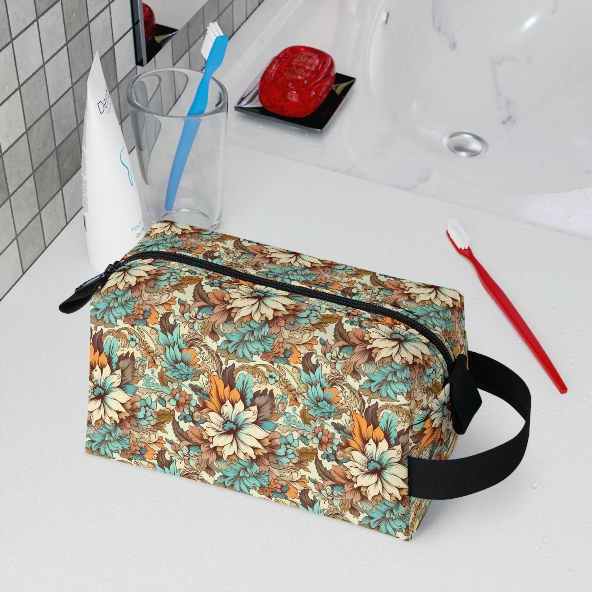 Boho Floral Toiletry Bag | Chic & Water-Resistant Organizer | Perfect for Camping, Travel, College