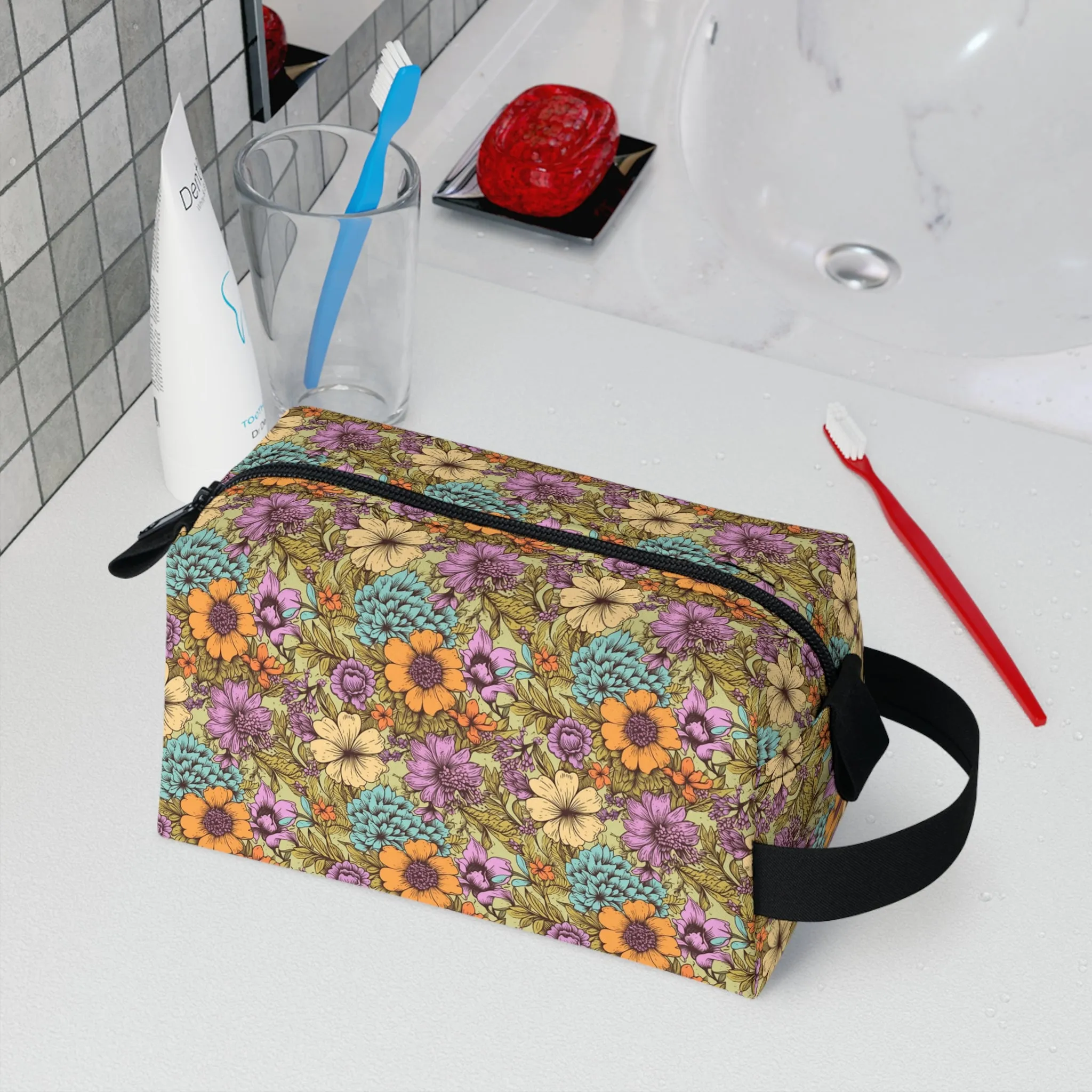 Boho Floral Toiletry Bag | Chic & Water-Resistant Organizer | Perfect for Camping, Travel, College