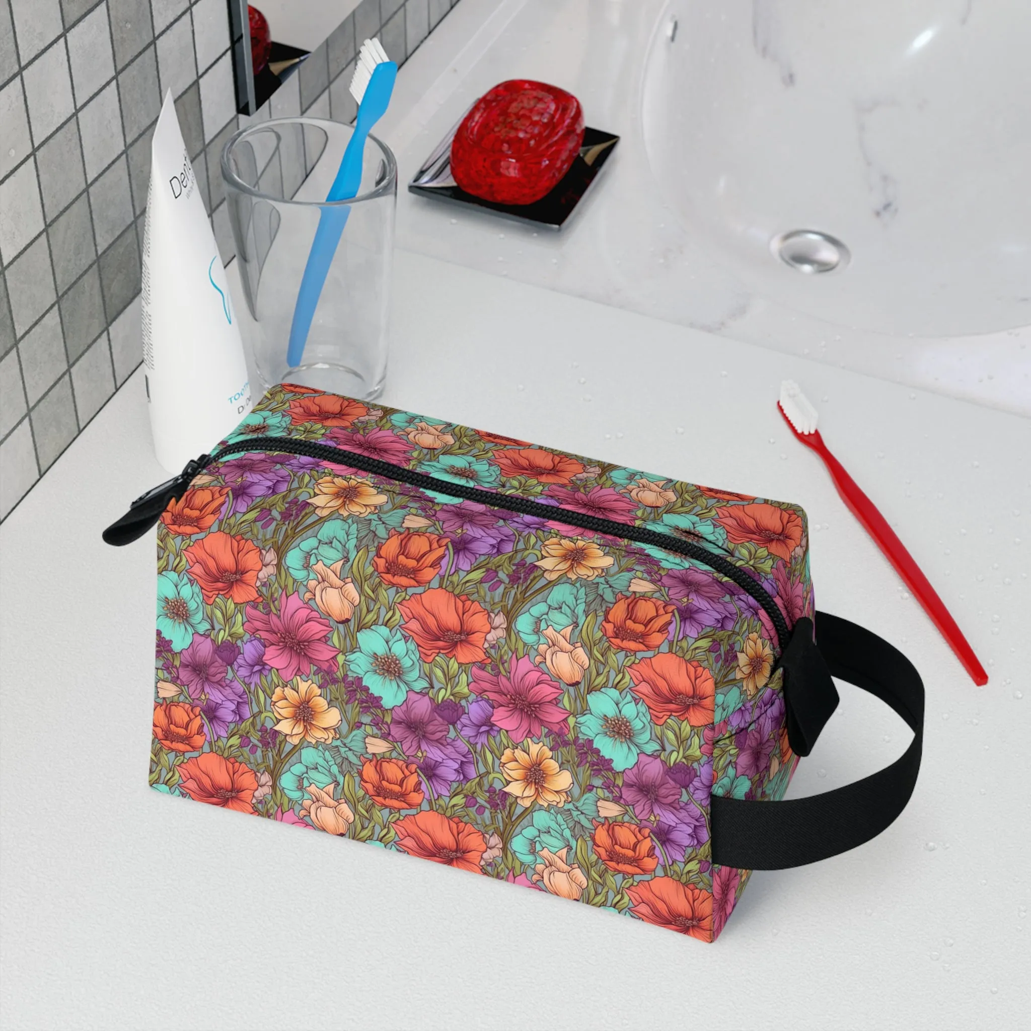 Boho Floral Toiletry Bag | Chic & Water-Resistant Organizer | Perfect for Camping, Travel, College