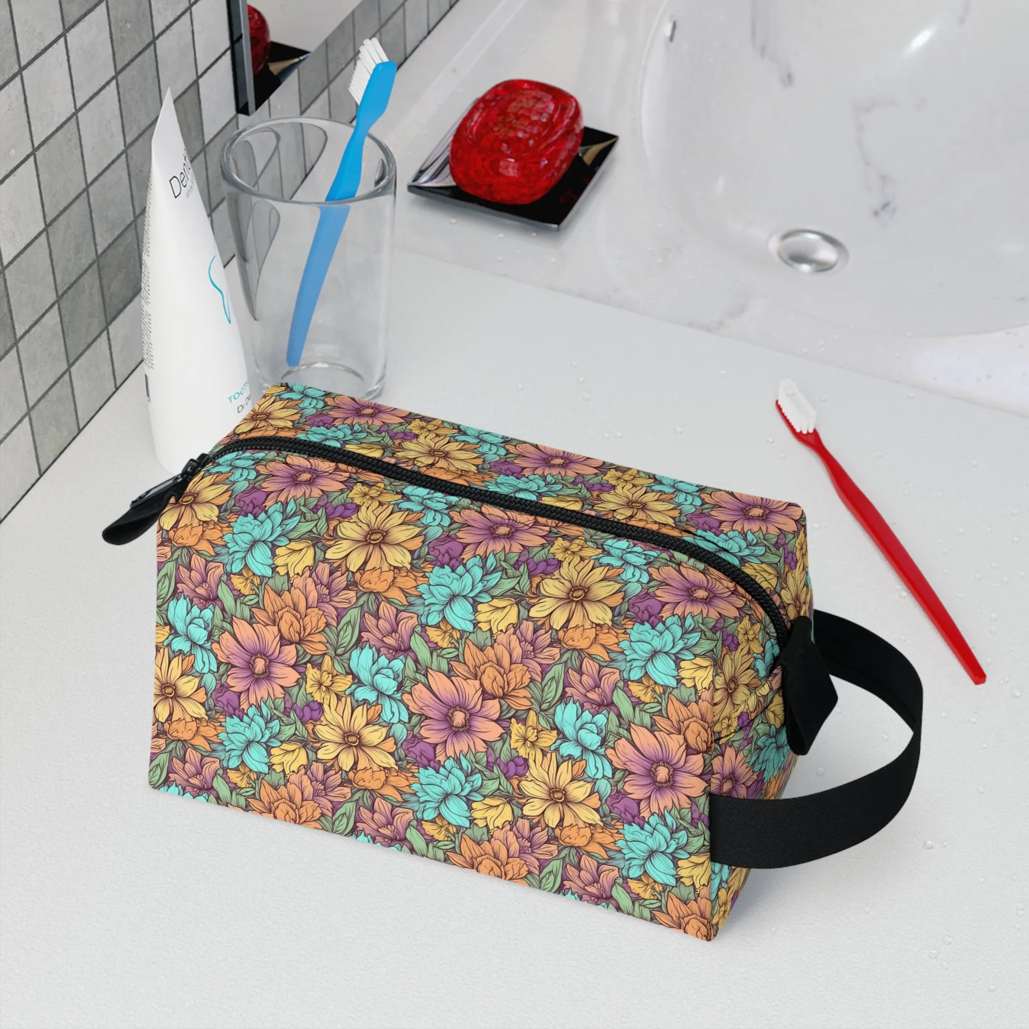 Boho Floral Toiletry Bag | Chic & Water-Resistant Organizer | Perfect for Camping, Travel, College