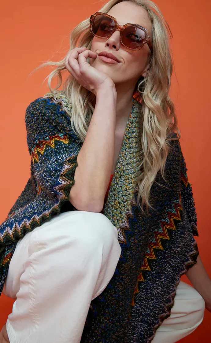 Boho Shawl Zig Zag Tassels