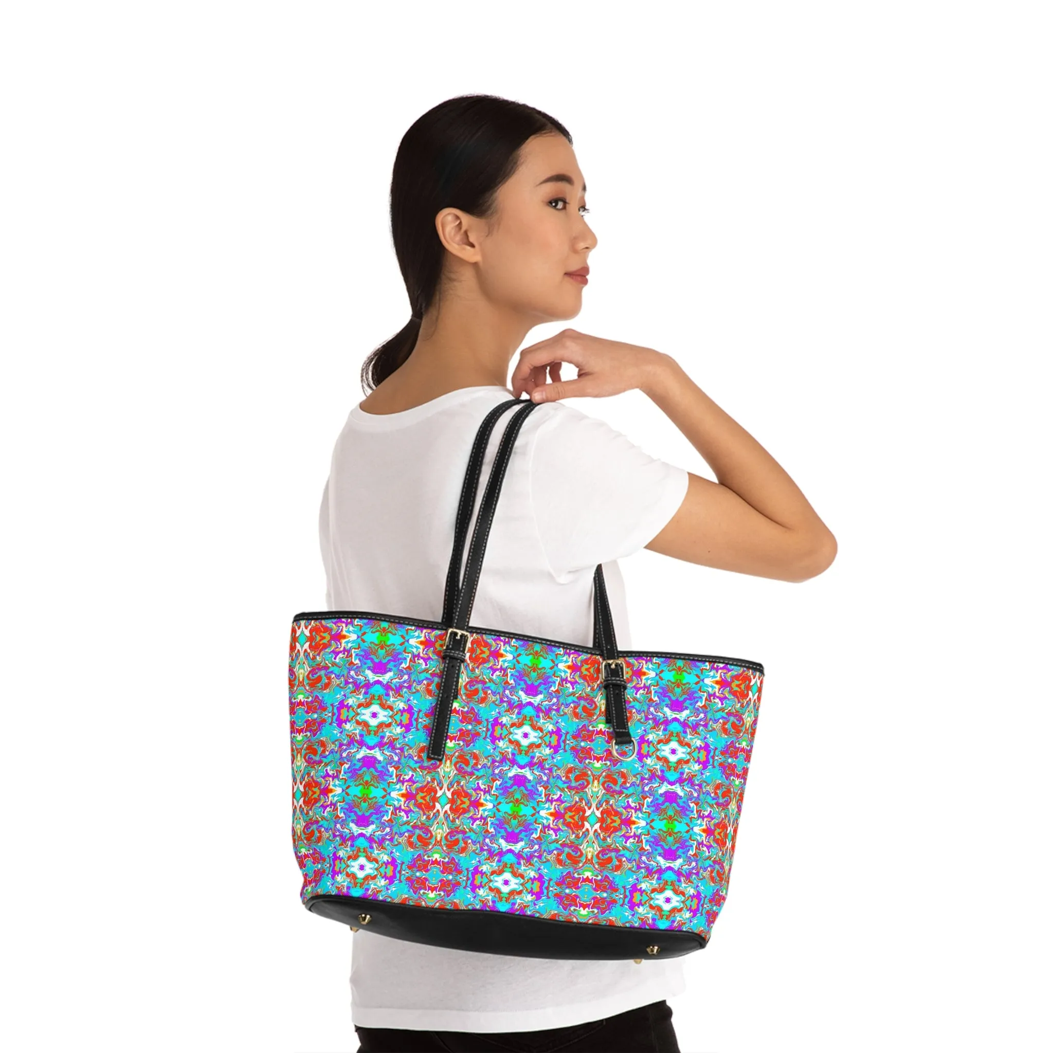 Boho Summer Garden Leather Shoulder Bag