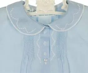 Boys Blue Emb Collar Folded Daygown