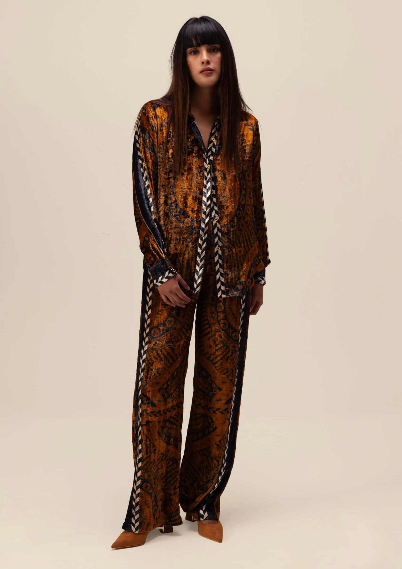 Brown nikita velvet co-ord set