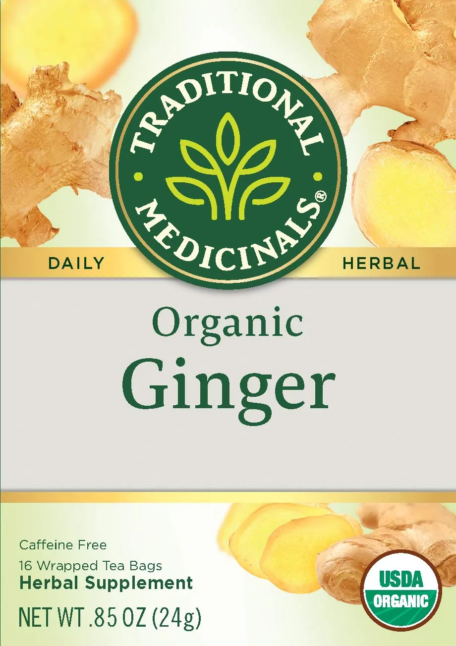 [Bundle Of 4] Traditional Medicinals Organic Ginger Tea, 16 bags Exp: