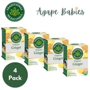 [Bundle Of 4] Traditional Medicinals Organic Ginger Tea, 16 bags Exp: