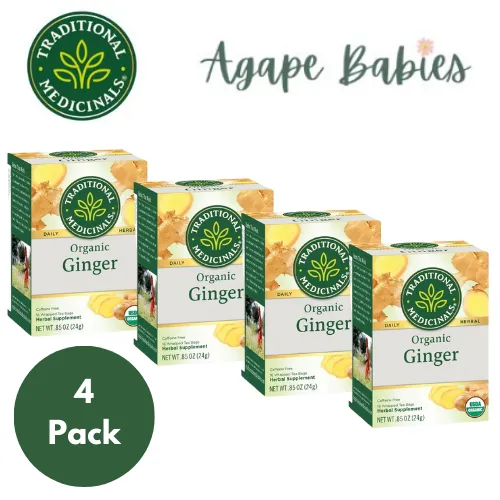 [Bundle Of 4] Traditional Medicinals Organic Ginger Tea, 16 bags Exp: