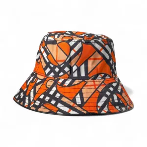 Burberry Graffiti Print Bucket Hat – Orange Geometric Street Style
