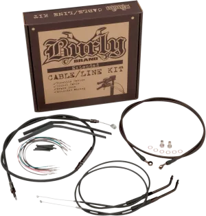 Burly Brand B30-1012 Extended Cable/Brake Line Kit for 14in. Ape Handlebars - Black Vinyl