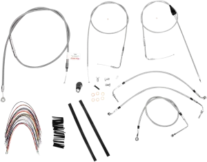 Burly Brand B30-1088 Extended Cable/Brake Line Kit for 14in. Gorilla Handlebars - Stainless Steel