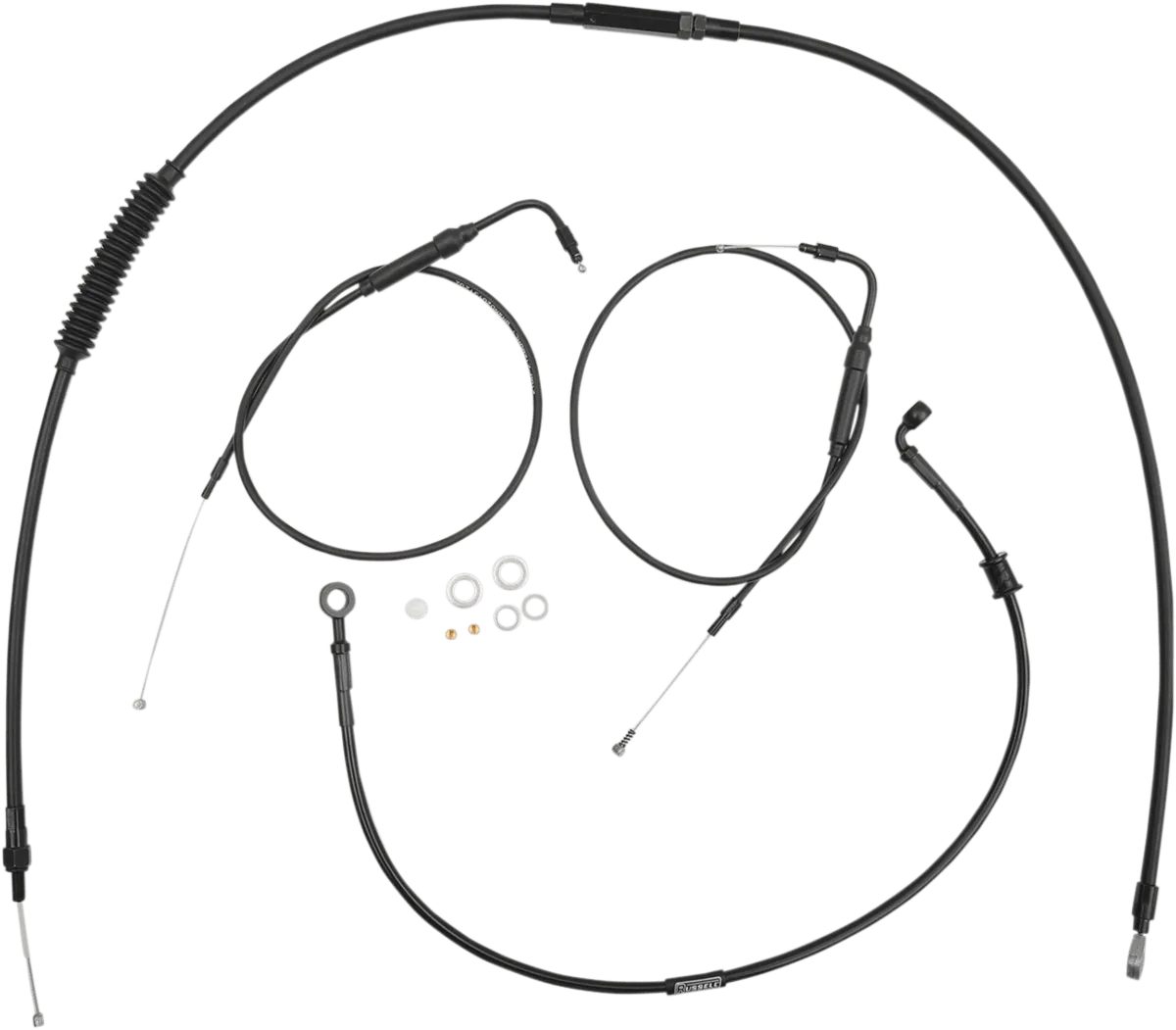 Burly Brand B30-1098 Extended Cable/Brake Line Kit for Clubman Handlebars - Black Vinyl