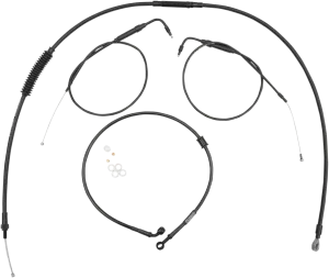 Burly Brand B30-1098 Extended Cable/Brake Line Kit for Clubman Handlebars - Black Vinyl