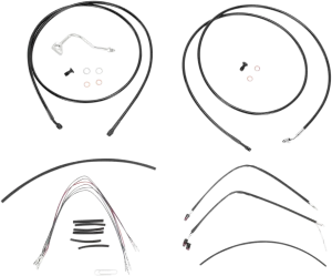 Burly Brand B30-1116 Extended Cable/Brake Line Kit for 15in. Ape Handlebars - Black Vinyl