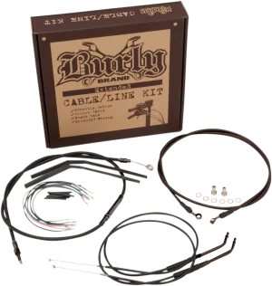 Burly Brand B30-1125 Extended Cable/Brake Line Kit for 16in. Ape Handlebars - Black