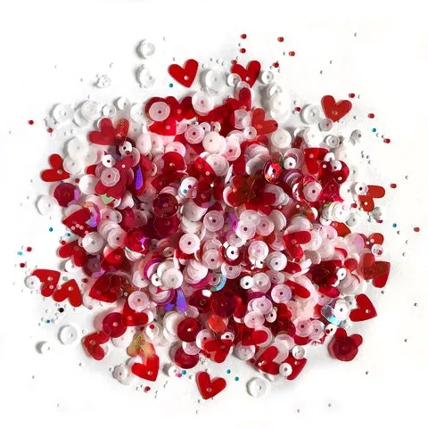Buttons Galore & More - Shaker Embellishments - Sequin in Cello Bags - Valentine Sequins / PS700