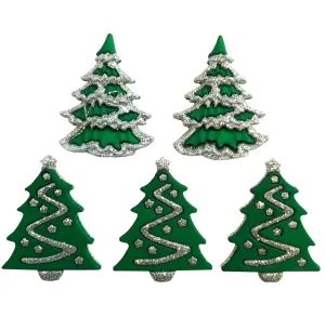 Buttons Galore Glitter Trees Buttons {G131}