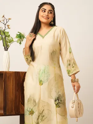 Buy Beige Comfort Fit Muslin Kurta for women online India - Zola