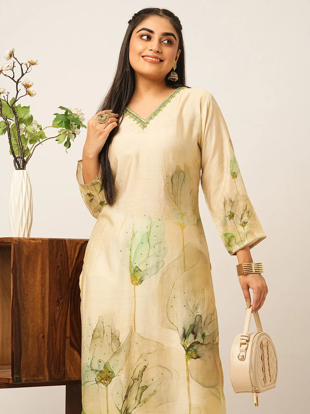 Buy Beige Comfort Fit Muslin Kurta for women online India - Zola